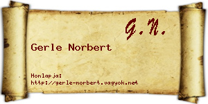 Gerle Norbert névjegykártya